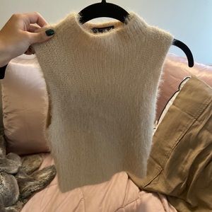 Sold on depop Zara fuzzy top size small